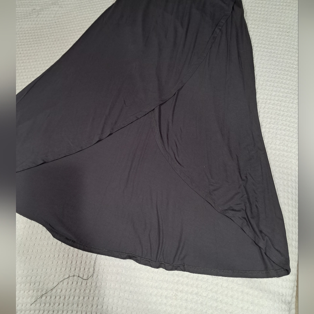 Azules Charcoal Gray High-Low Faux Wrap Maxi Skirt - XL NWT - Picture 6 of 14